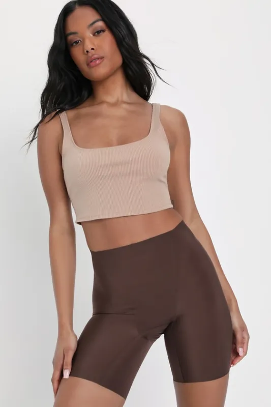 Zone Smoothing Mocha Shapewear Shorts sold by Lulus