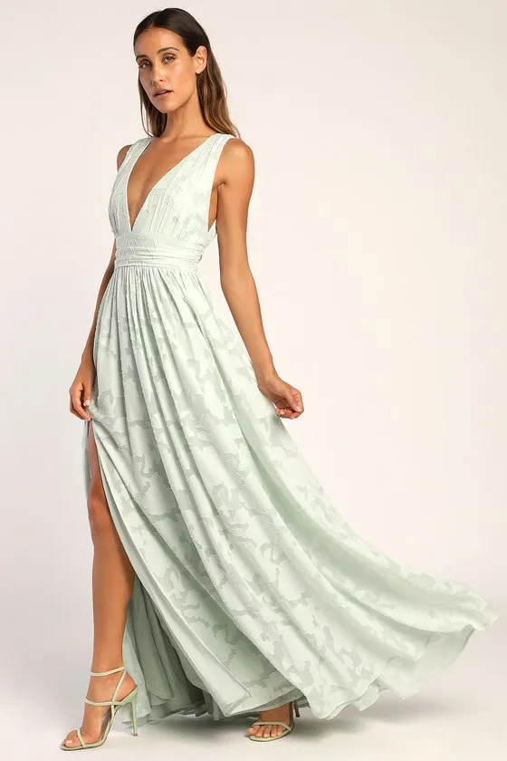 Sweet Sophistication Sage Green Burnout Floral Maxi Dress sold by Lulus product image thumbnail 4
