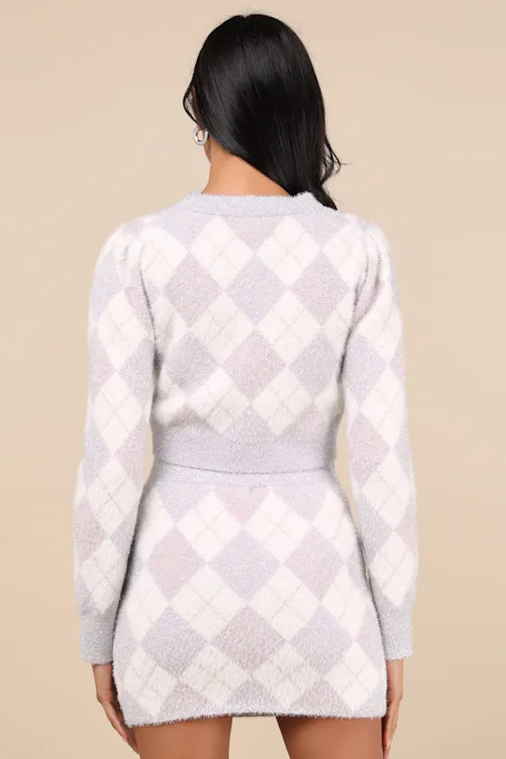 Positively Pristine Lilac Argyle Cropped Sweater sold by Lulus product image thumbnail 2