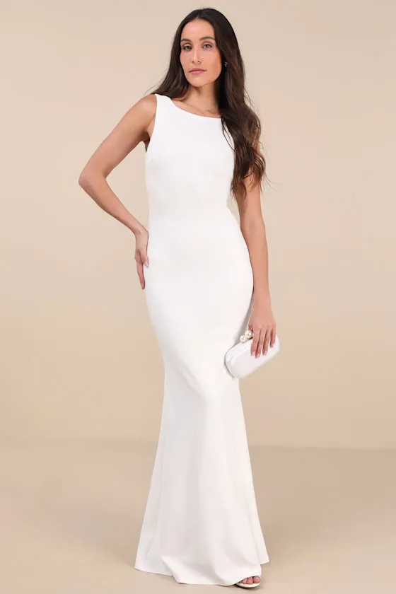 Love In Your Eyes Ivory Knotted Mermaid Maxi Dress sold by Lulus