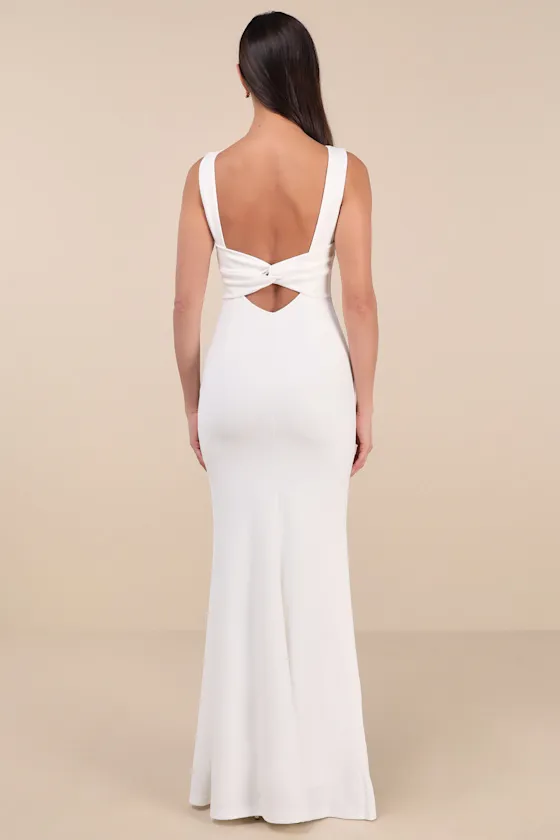 Love In Your Eyes Ivory Knotted Mermaid Maxi Dress sold by Lulus product image thumbnail 2