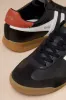 Torpedo Black Multi Color Block Leather Lace-Up Sneakers sold by Lulus