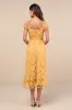 Notable Elegance Yellow Mesh Floral Applique Bustier Midi Dress sold by Lulus