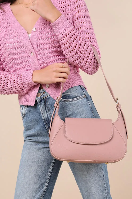 Luxe Staple Mauve Pink Vegan Leather Shoulder Bag sold by Lulus