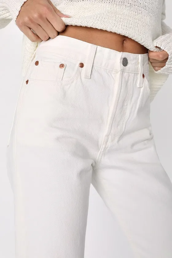 Wedgie Straight White High-Rise Cropped Jeans sold by Lulus product image thumbnail 3