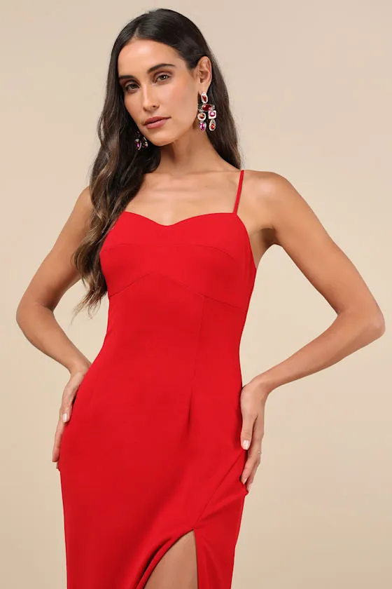 Bombshell Potential Red Backless Sleeveless Maxi Dress sold by Lulus product image thumbnail 4