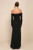 Alluring Sophistication Black Off-the-Shoulder Maxi Dress sold by Lulus