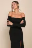 Alluring Sophistication Black Off-the-Shoulder Maxi Dress sold by Lulus