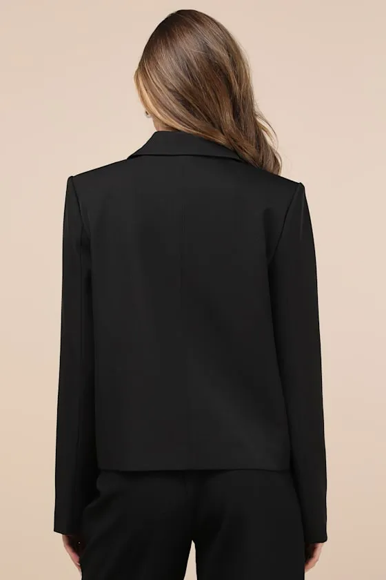 Suave Presence Black Cropped Blazer sold by Lulus product image thumbnail 3