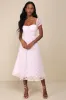 Exceedingly Elegant Pink Floral Applique Bustier Midi Dress sold by Lulus