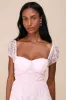 Exceedingly Elegant Pink Floral Applique Bustier Midi Dress sold by Lulus