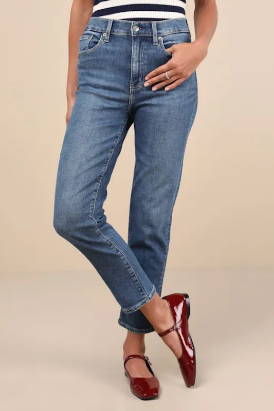 Daily Driver Dark Wash High-Rise Skinny Jeans sold by Lulus