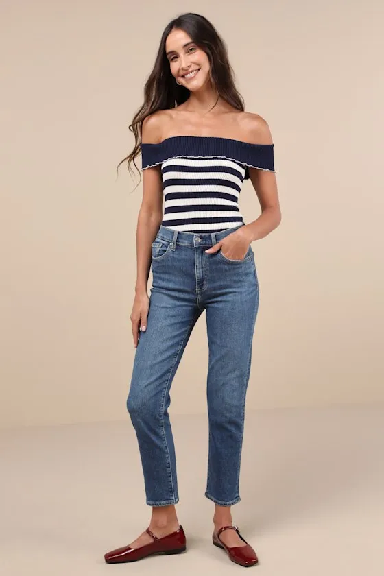 Daily Driver Dark Wash High-Rise Skinny Jeans sold by Lulus product image thumbnail 2