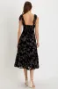 Sweetest Era Black Floral Velvet Burnout Tie-Strap Midi Dress sold by Lulus