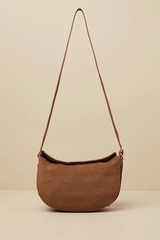 Collins Brown Suede Crossbody Bag sold by Lulus product image thumbnail 3