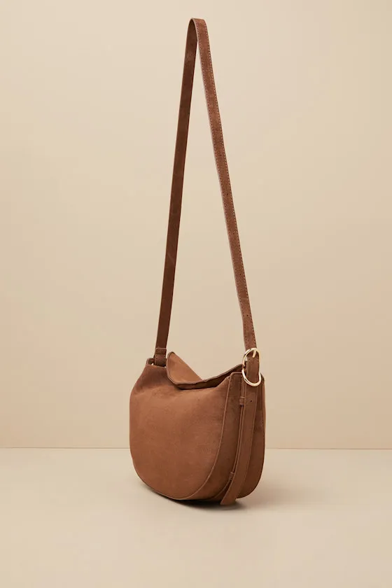 Collins Brown Suede Crossbody Bag sold by Lulus product image thumbnail 4