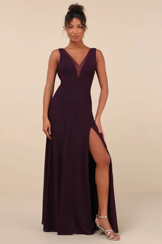 Simply Immaculate Dark Purple Backless Maxi Dress sold by Lulus