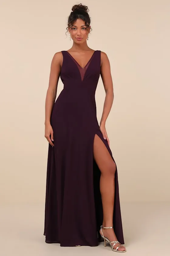 Simply Immaculate Dark Purple Backless Maxi Dress sold by Lulus