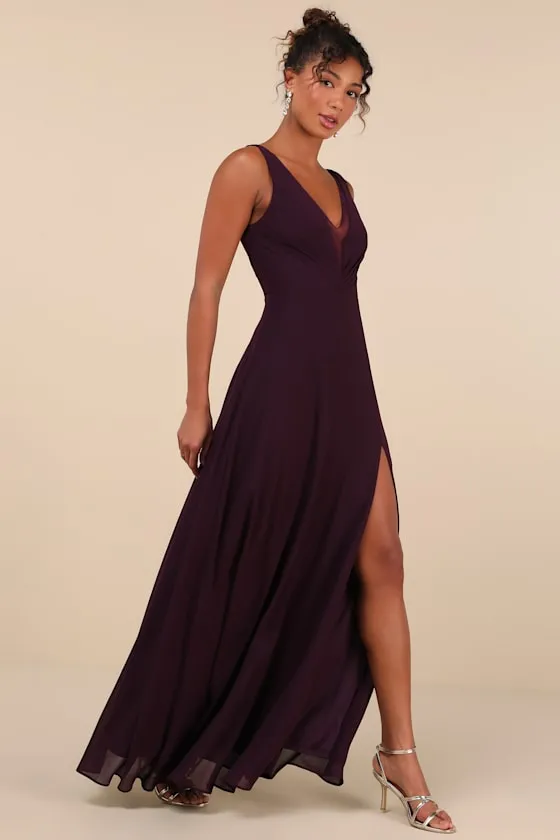 Simply Immaculate Dark Purple Backless Maxi Dress sold by Lulus product image thumbnail 3