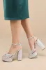 Seelah Silver Metallic Strappy Platform High Heel Sandals sold by Lulus