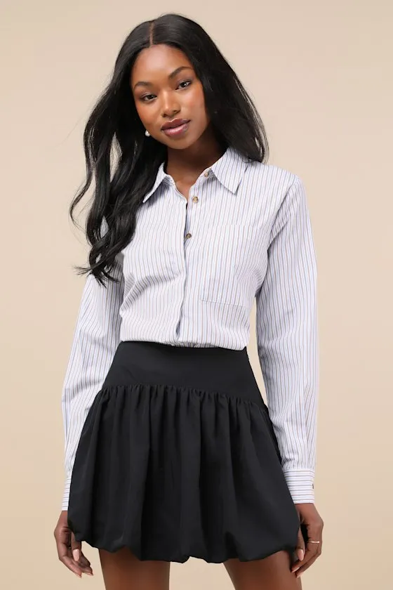 Cutely Defined Black Bubble-Hem Mini Skort sold by Lulus product image thumbnail 2