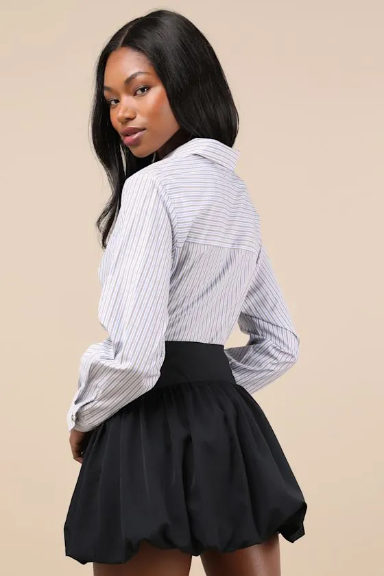 Cutely Defined Black Bubble-Hem Mini Skort sold by Lulus product image thumbnail 3
