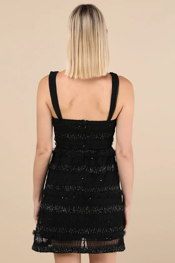Coveted Choice Black Mesh Ruched Mini Dress sold by Lulus product image thumbnail 2