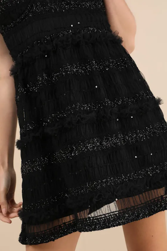 Coveted Choice Black Mesh Ruched Mini Dress sold by Lulus product image thumbnail 4