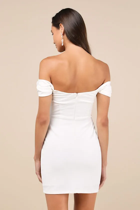 Romantic Reputation White 3D Floral Applique Bodycon Mini Dress sold by Lulus product image thumbnail 3