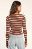 All the Hits Rust Brown and Ivory Striped Sweater sold by Lulus