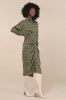 Seasonal Spirit Green Plaid Ruched Long Sleeve Midi Dress sold by Lulus