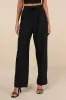 Simply Poised Black Twill Wide-Leg Pants sold by Lulus