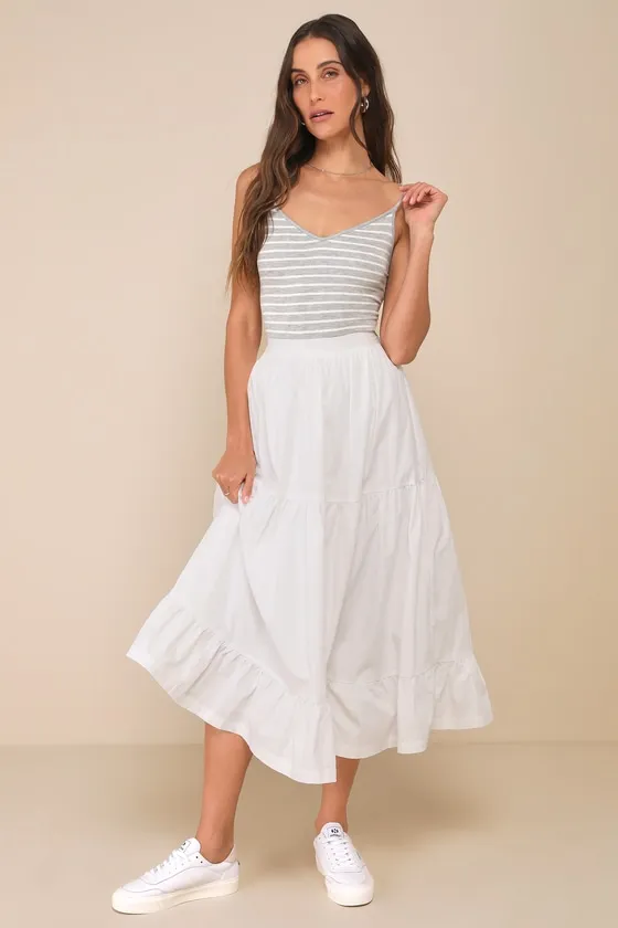 Ideal Classic Heather Grey Striped Sleeveless Bodysuit sold by Lulus product image thumbnail 3