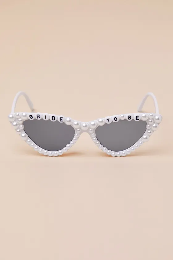 Lovebird Aesthetic White Pearl Cat-Eye Sunglasses sold by Lulus product image thumbnail 2