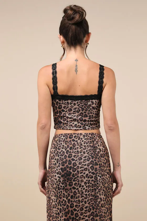 Fierce Attitude Tan Leopard Print Mesh Lace Cropped Tank Top sold by Lulus product image thumbnail 2