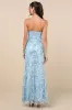 Confident Sensation Blue Sequin Strapless Bustier Maxi Dress sold by Lulus
