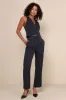 Confident Appeal Navy Blue Pinstripe High-Rise Pants sold by Lulus
