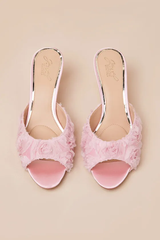 Scarlet Pink Satin Kitten Heel Slide Sandals sold by Lulus product image thumbnail 2