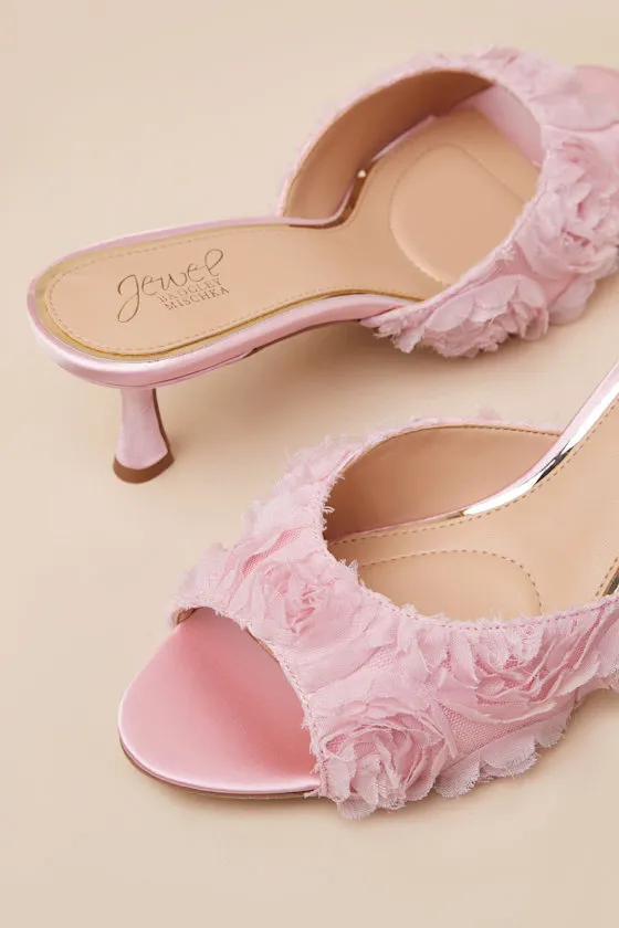 Scarlet Pink Satin Kitten Heel Slide Sandals sold by Lulus product image thumbnail 3