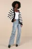 Absolutely Cozy Black and White Striped Oversized Cardigan sold by Lulus