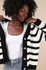 Absolutely Cozy Black and White Striped Oversized Cardigan sold by Lulus