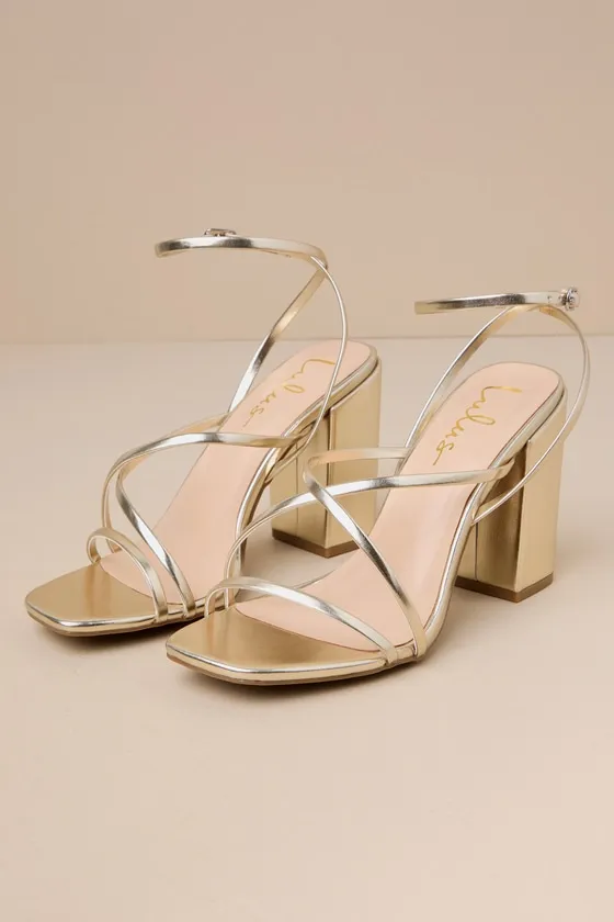 Munro Gold Strappy Ankle Strap High Heel Sandals sold by Lulus product image thumbnail 2