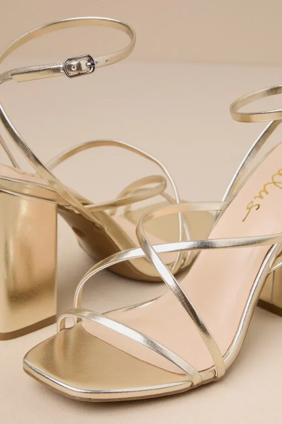 Munro Gold Strappy Ankle Strap High Heel Sandals sold by Lulus product image thumbnail 4