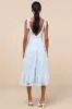 Distinctly Sweet Blue Floral Embroidered Tie-Strap Midi Dress sold by Lulus