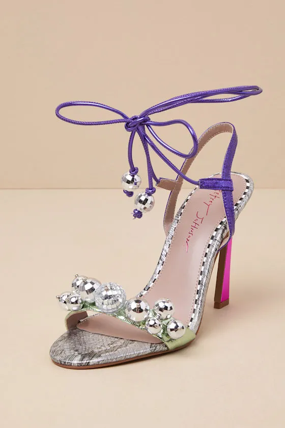 Jager Multi Snake Disco Ball Lace-Up High Heel Sandals sold by Lulus product image thumbnail 3