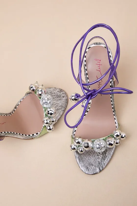 Jager Multi Snake Disco Ball Lace-Up High Heel Sandals sold by Lulus product image thumbnail 4