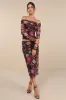 Unforgettably Sweet Brown Floral Print Mesh Off-the-Shoulder Top sold by Lulus