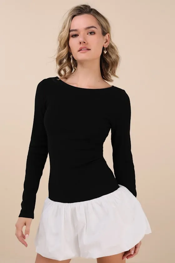 Ideal Approach Black and White Long Sleeve Mini Dress sold by Lulus
