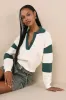 Posh Comfort Ivory and Green Collared Pullover Sweater sold by Lulus
