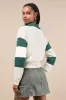 Posh Comfort Ivory and Green Collared Pullover Sweater sold by Lulus